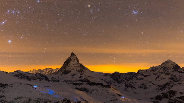 Mountain range starry sky aurora #2 free wallpaper - medium preview image