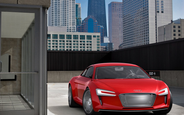 Red car tokyo cityscape skyscraper free wallpaper - medium preview image