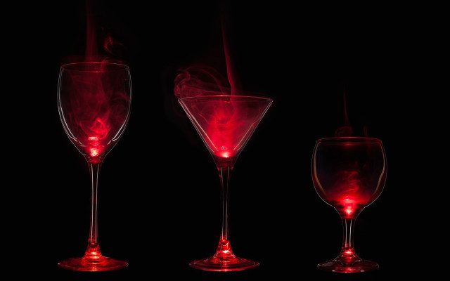 Three wine glasses red lights free wallpaper - medium preview image