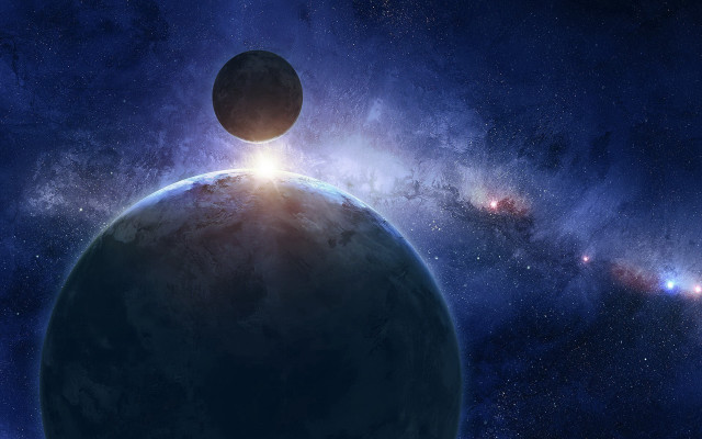 Space scene distant objects bright free wallpaper - medium preview image