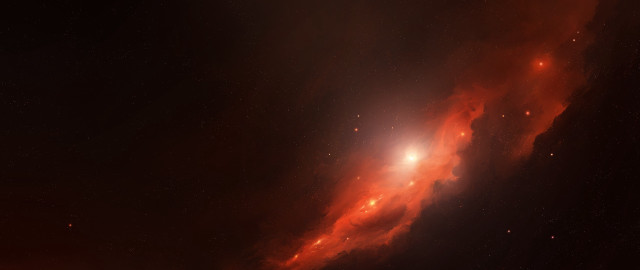 Bright red space light stars free wallpaper - medium preview image
