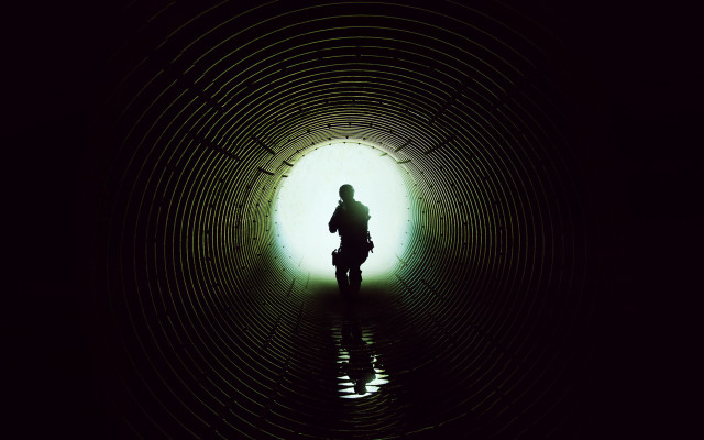 Dark tunnel light at end free wallpaper - medium preview image