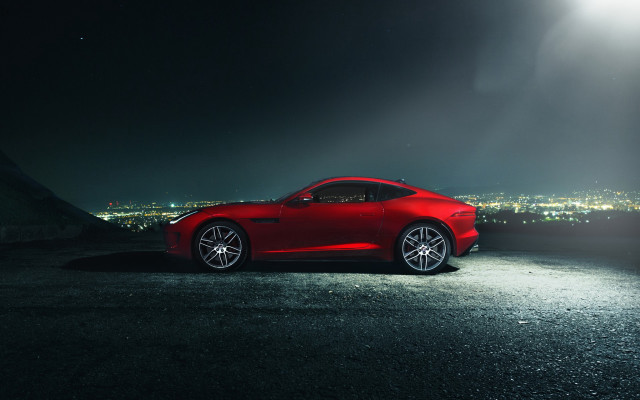 Red sports car night city free wallpaper - medium preview image
