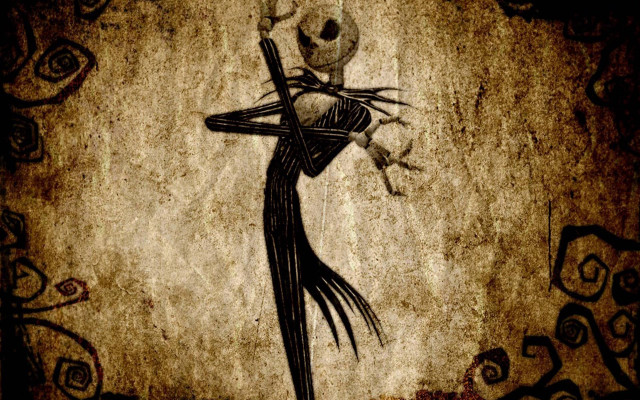 Skeleton holding stick skull back free wallpaper for desktop - medium preview image