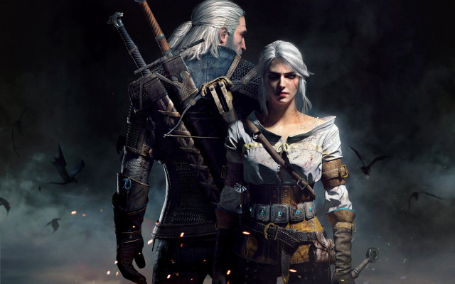 Dark room birds couple armor free wallpaper - medium preview image