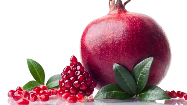 Pomegranate leaves berries reflection purism free wallpaper - medium preview image