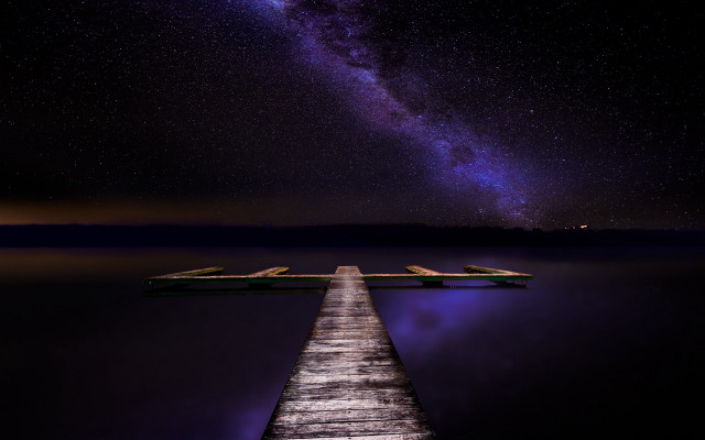 Dusk milkyway dock night sky free wallpaper - medium preview image