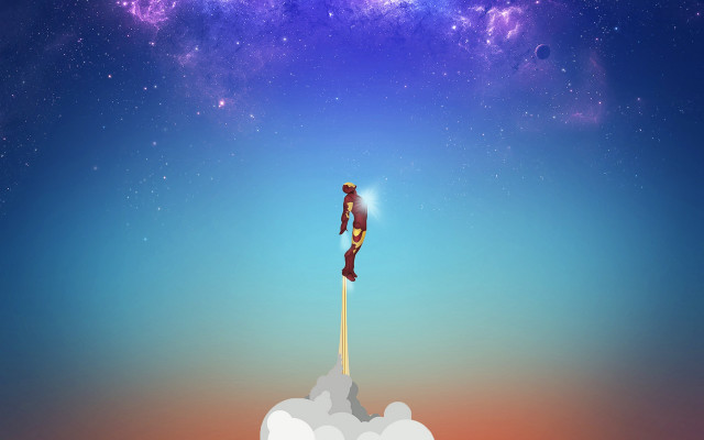 Sky man star aurora fireworks free wallpaper - medium preview image