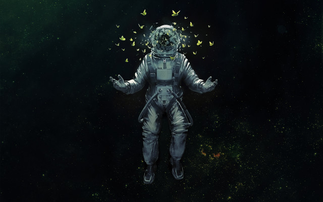 Space suit butterflies angel astronaut free wallpaper - medium preview image