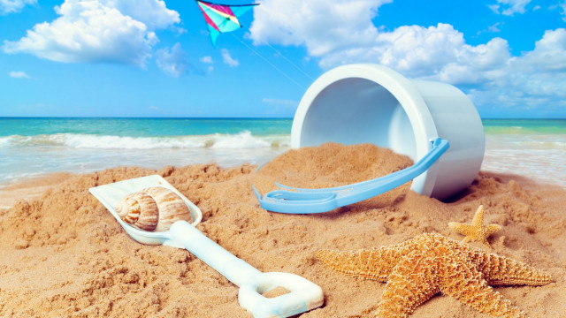 Starfish shovel beach kite sand free wallpaper - medium preview image