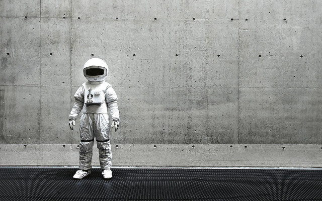 Child space suit wall holes free wallpaper - medium preview image