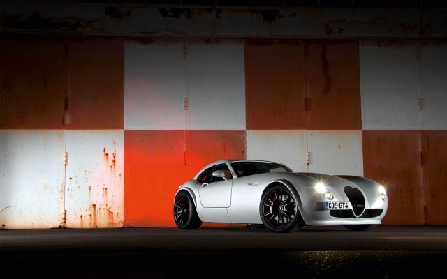 Silver sports car orange white free wallpaper - medium preview image