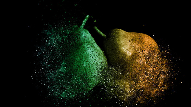 Pears colored powder black light free wallpaper - medium preview image