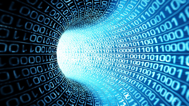 Blue tunnel numbers light cybernetics free wallpaper - medium preview image