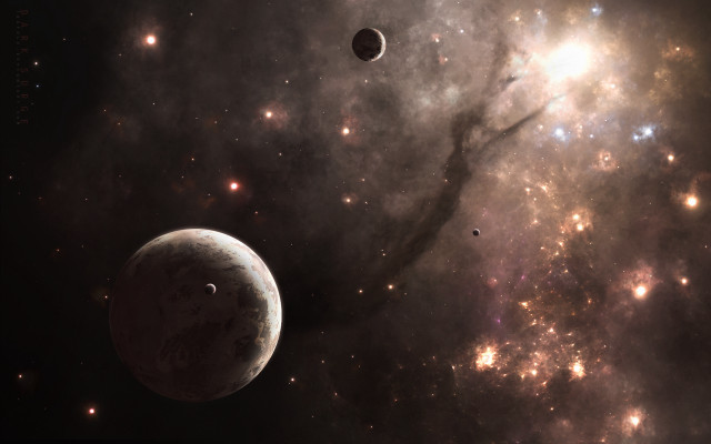 Space astronaut moon stars galaxy free wallpaper - medium preview image