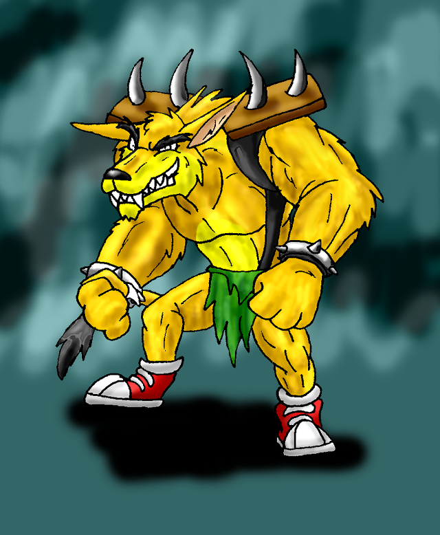 Demon baseballbat greenredshirt furry conceptart free wallpaper - medium preview image