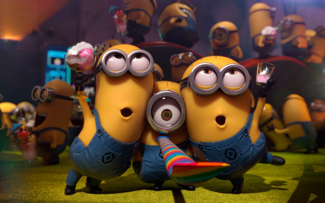 Minions hugging pastel animated 3d free wallpaper - medium preview image