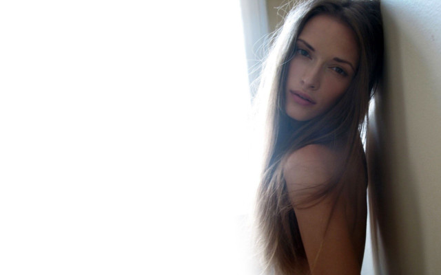 Woman leaning wall hair air free wallpaper - medium preview image
