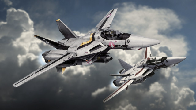 Fighter jets clouds sun photorealism free wallpaper - medium preview image