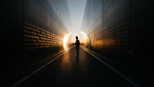 Tunnel walkway light wall reflection free wallpaper - medium preview image