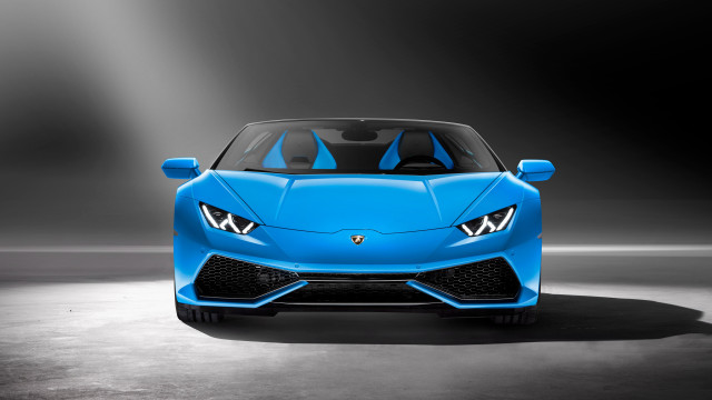 Blue sports car spotlight hood free wallpaper - medium preview image
