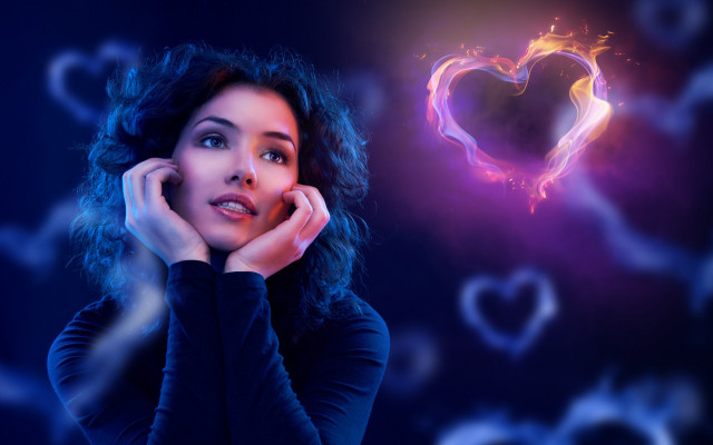 Woman heart background foreground hand free wallpaper - medium preview image