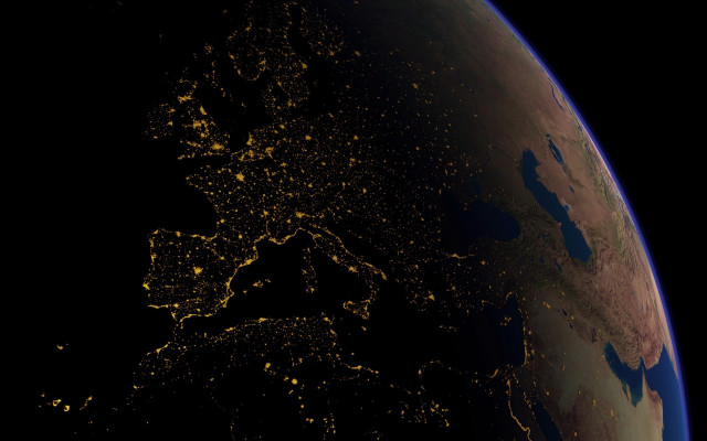 Satellite europe night space citylights free wallpaper - medium preview image