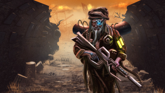 Afrofuturism man helmet gun metal free wallpaper - medium preview image