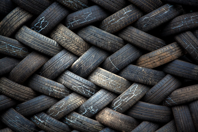 Old tires white writing black free wallpaper - medium preview image