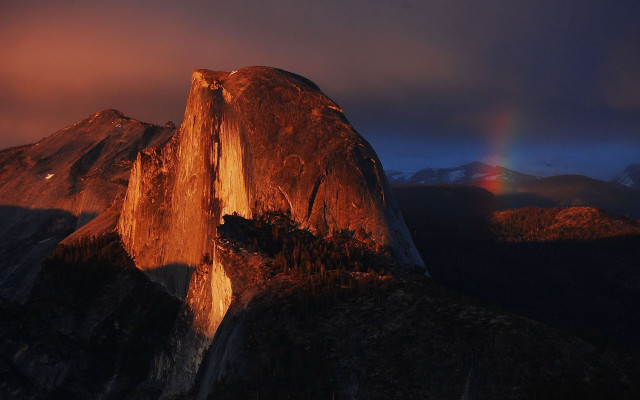Rainbow mountain sunset fire matte free wallpaper - medium preview image