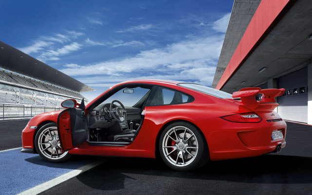 Red sports car open door #3 free wallpaper - medium preview image