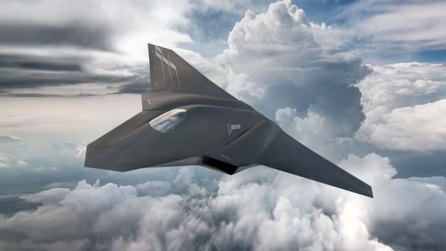 Jet cloudy sky mountains ocean free wallpaper - medium preview image