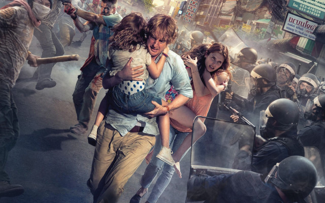City crowd man carrying child free wallpaper - medium preview image