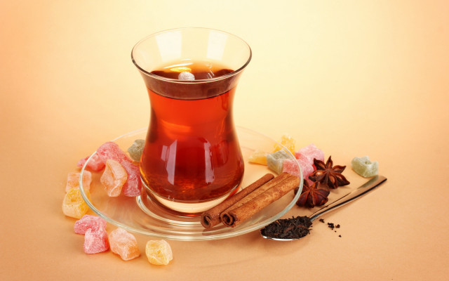 Glass tea cinnamon anise plate free wallpaper - medium preview image