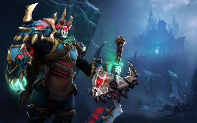 Dark suit man glowing sword free wallpaper - medium preview image