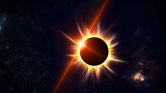 Solar eclipse black hole bright free wallpaper - medium preview image