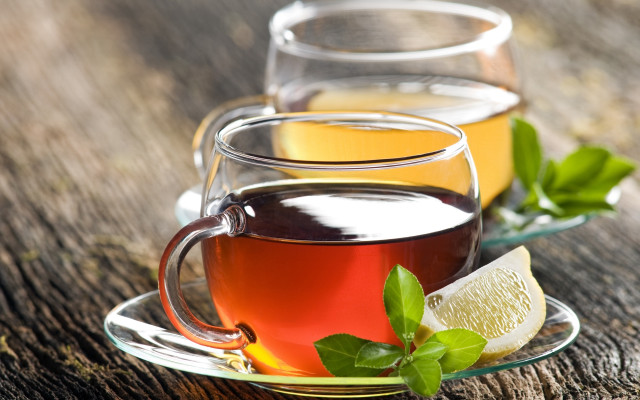 Three teas lemon mint wooden free wallpaper - medium preview image