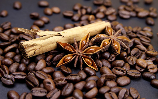 Cinnamon star anise coffee beans free wallpaper - medium preview image