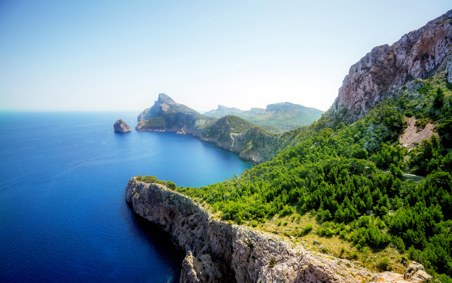 Mountain lake nature sunny sky free wallpaper - medium preview image