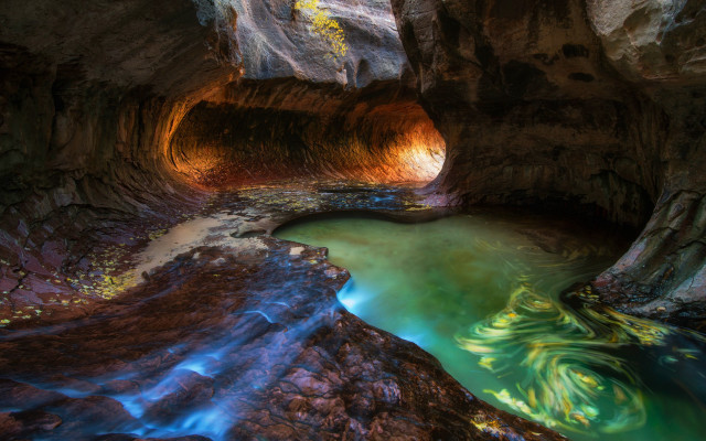 Cave stream light giant monster free wallpaper - medium preview image