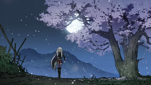 Girl snow tree full moon free wallpaper - medium preview image