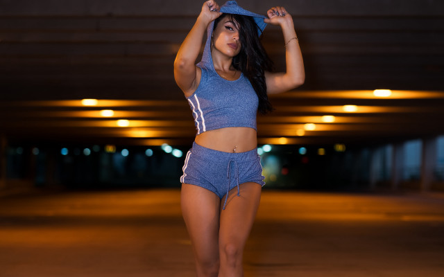 Briana mora blue top shorts free wallpaper - medium preview image