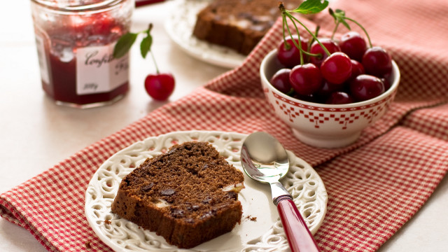 Cake cherry berries food photography free wallpaper - medium preview image
