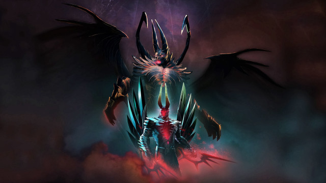 Demonic wings glowing eyes teeth free wallpaper - medium preview image