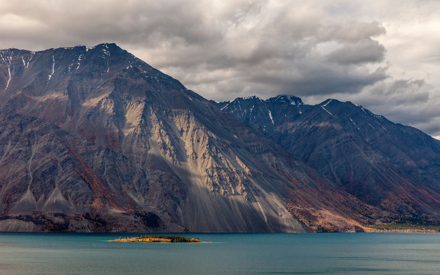 Mountain range island water cloudy #2 free wallpaper - medium preview image