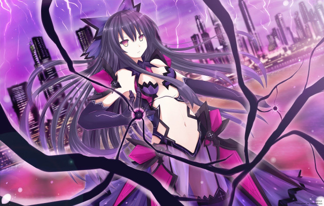 Anime girl cat ears lightning free wallpaper - medium preview image
