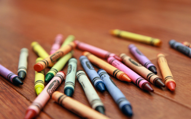 Crayons wooden table childs drawing free wallpaper - medium preview image