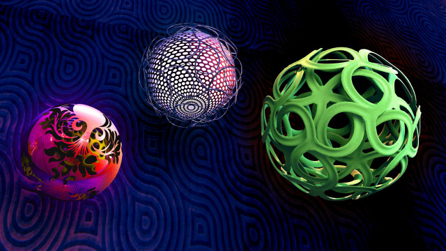 Three colored balls glowing magic free wallpaper - medium preview image