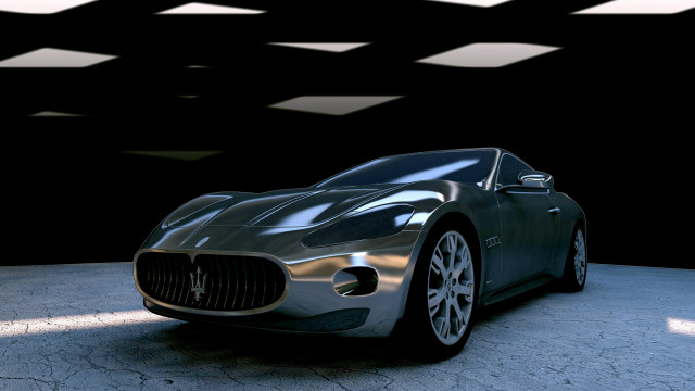 Futuristic car dark room squares free wallpaper - medium preview image
