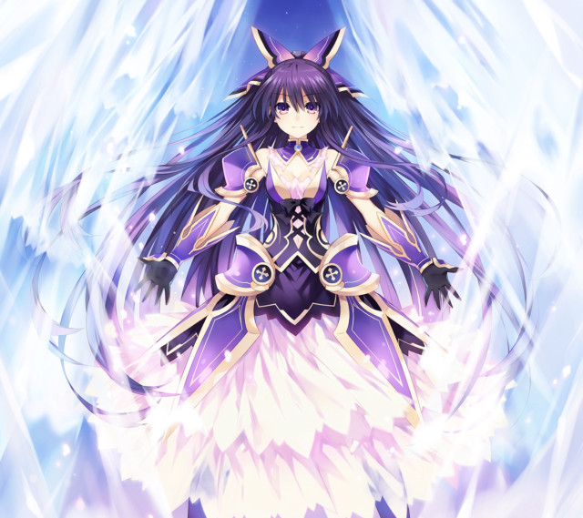Anime purple dress blue snowflakes free wallpaper - medium preview image